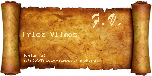 Fricz Vilmos névjegykártya