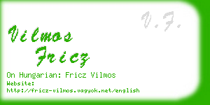 vilmos fricz business card